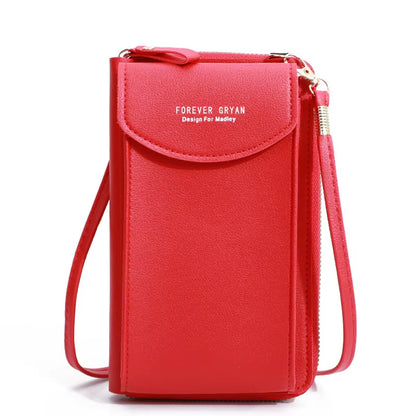 Elegance On-The-Go – Luxe PU Leather Crossbody Shoulder Bag with Phone & Card Organizer